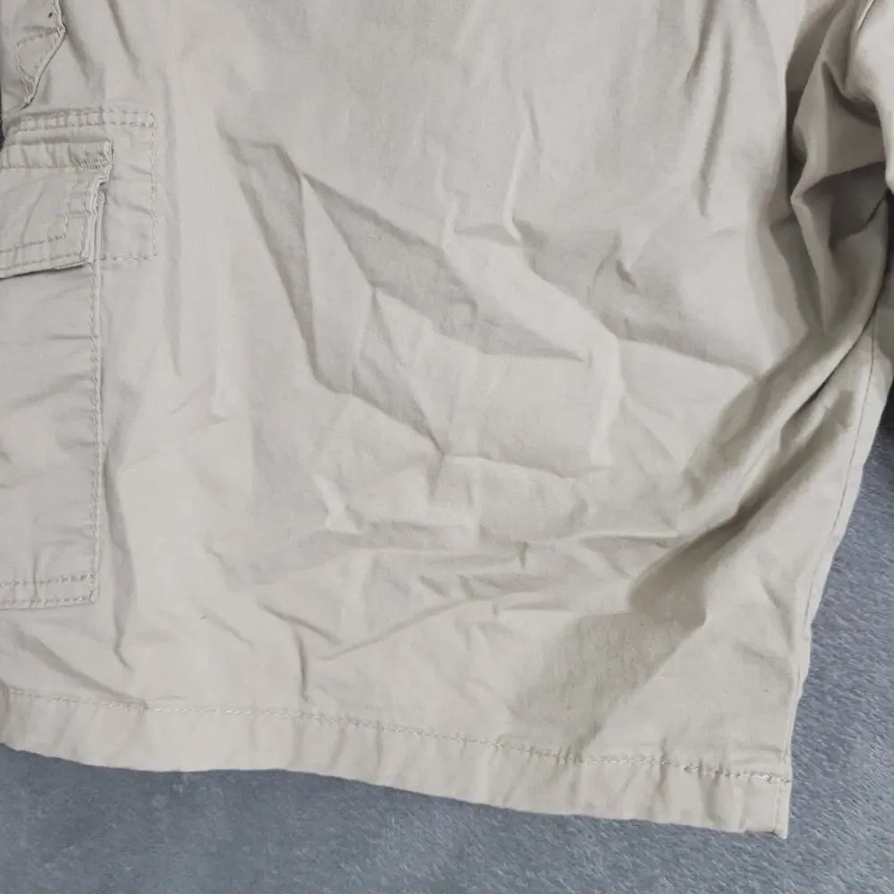 Wrangler Iron Cargo Shorts Mens Size‎ 38 Beige Tan Comfort Waist Strap